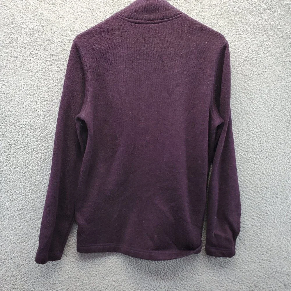 Eddie Bauer‎ Quarter Zip Pullover Jacket Men Small Purple Pockets Outdoor S